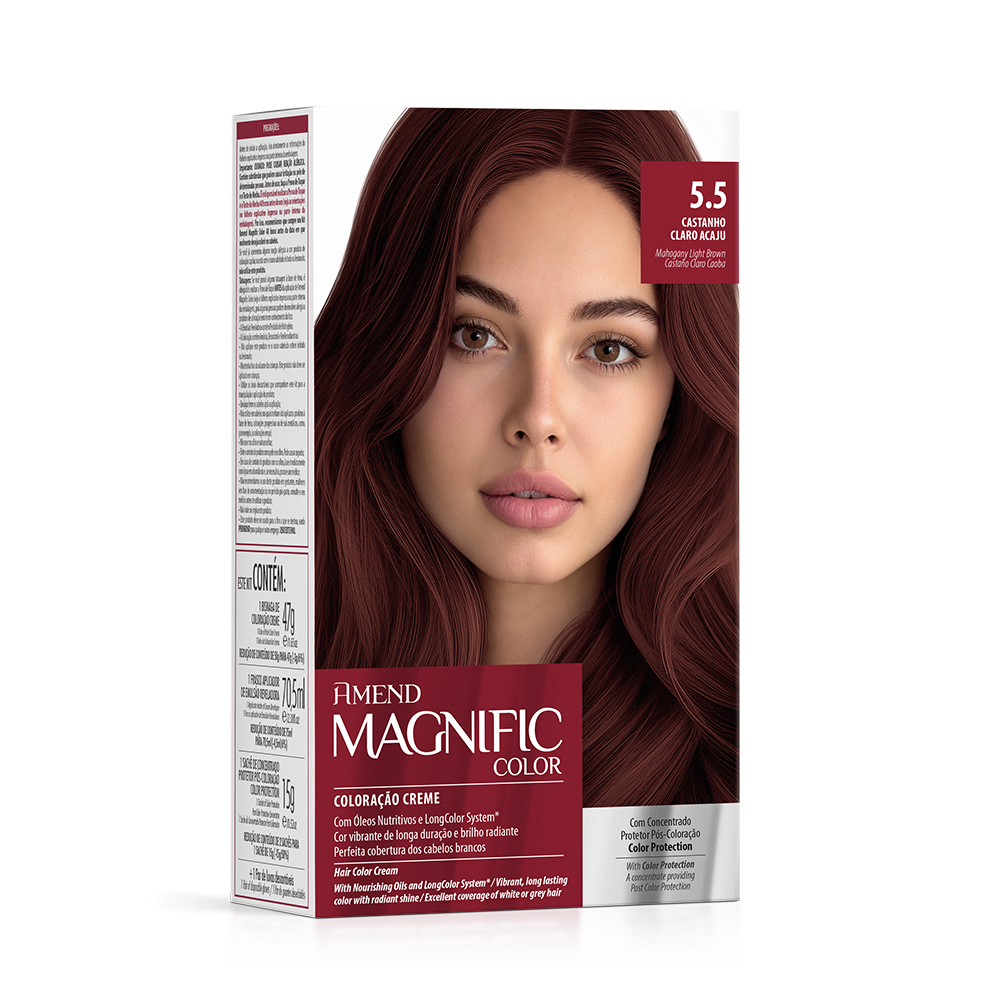 Kit Coloração Amend Magnific Color 5.5 Castanho Claro Acaju